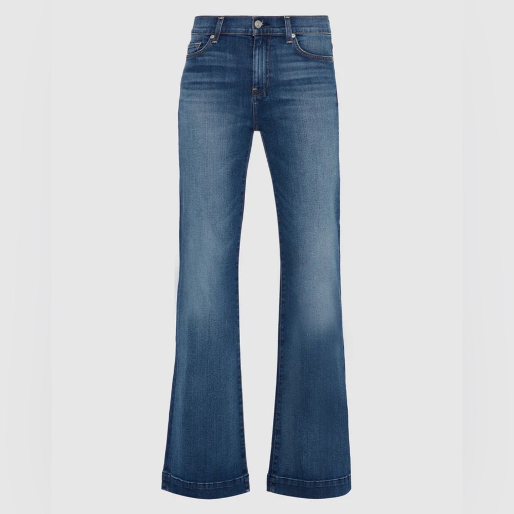 7 For All Mankind Medium Blue Flare Jeans - Picture 4 of 8